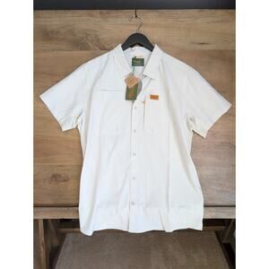 Marsh Wear Shirt Mens L Light Cream Lenwood Short Sleeve Button Up MWW1015 NWT